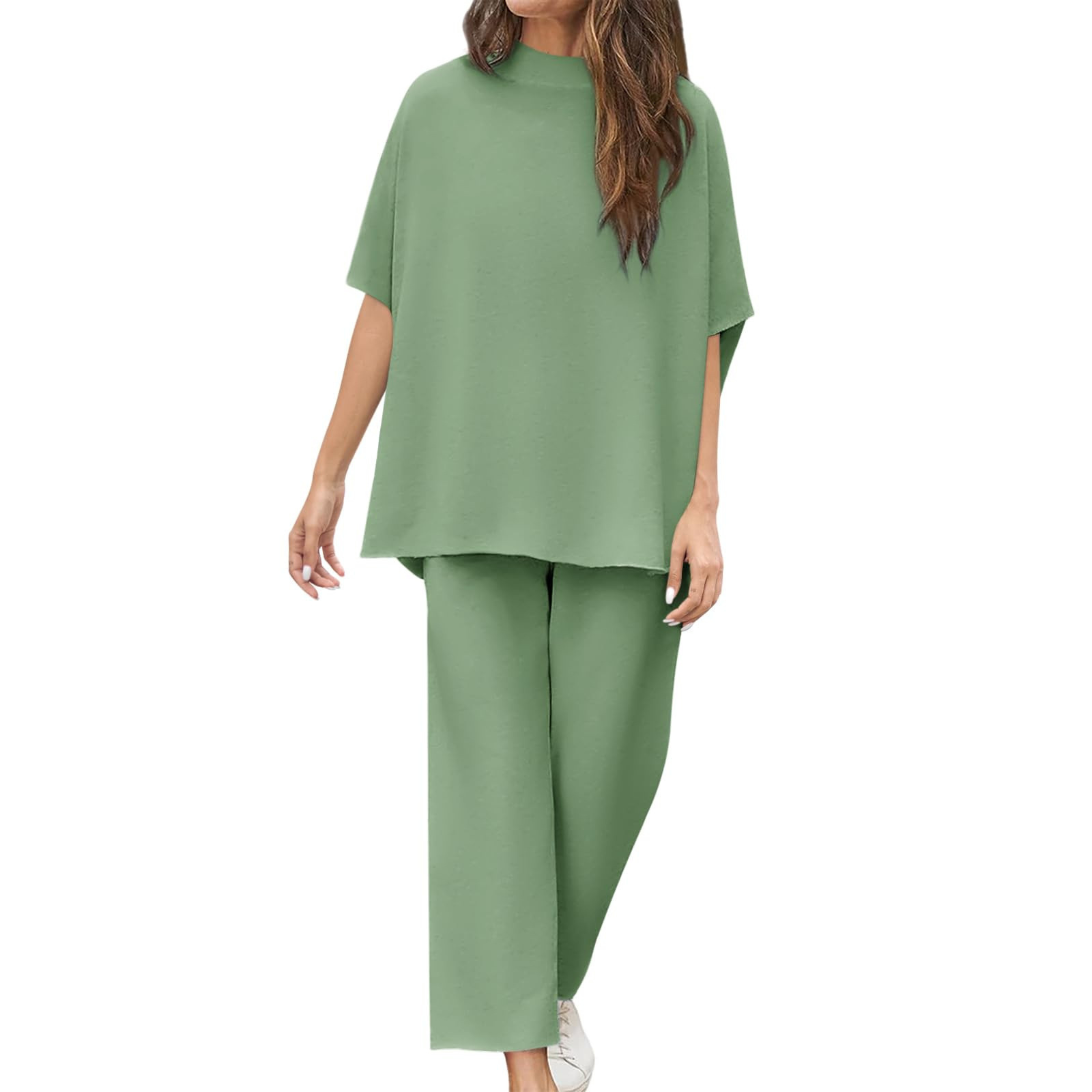 Batwing Sleeve Comfort Set - Relaxed Loungewear With Versatile Lounge Wear Style