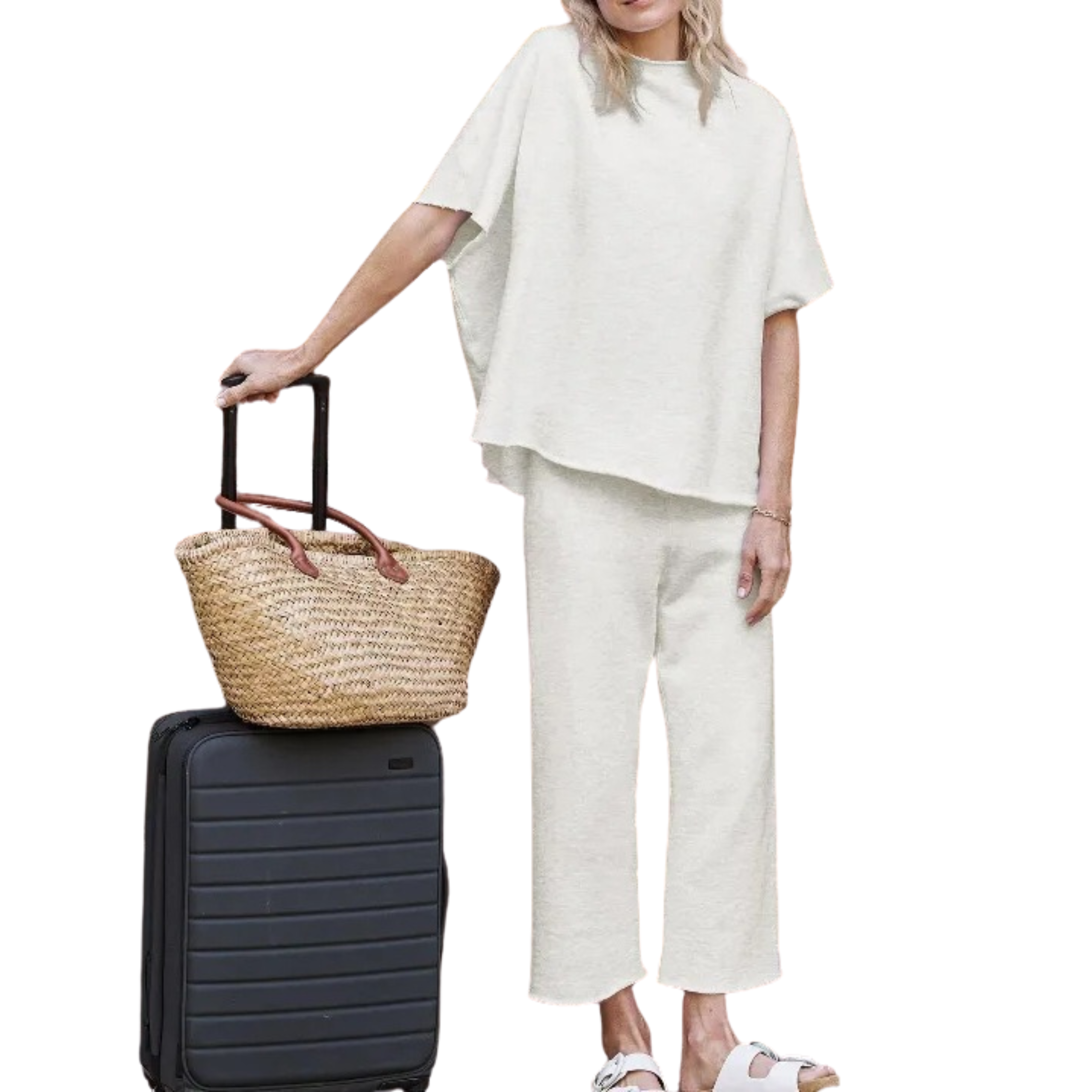 Batwing Sleeve Comfort Set - Relaxed Loungewear With Versatile Lounge Wear Style