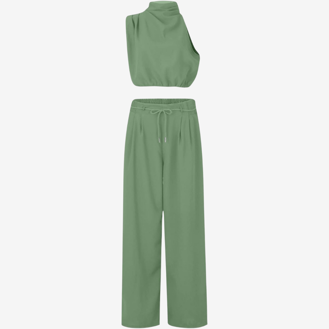 Summer Two-Piece Set – Lightweight Cotton Blend Set With Flattering Silhouette