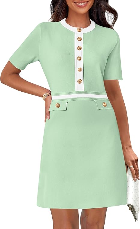 Elegant Knit Dress – Bodycon Figure Hugging Dress With Soft Stretchy Fabric