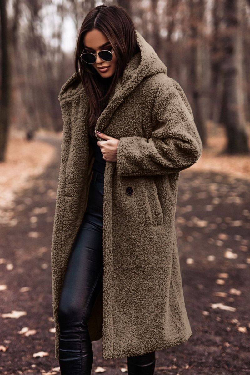 Classic Winter Coat – Wool Blend, Knee Length With Hood & Tailored Fit