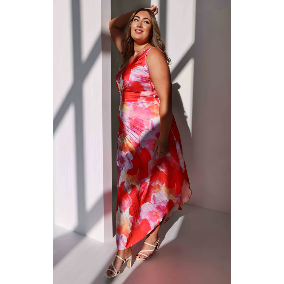 Pleated Summer Dress - One Shoulder Elegant Dress with Asymmetric Hem