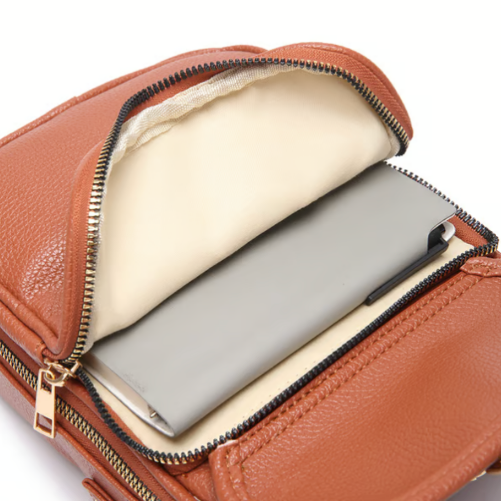 RFID Shoulder Bag – Slim Vegan Leather Compact Travel Purse | Secure Stylish Design