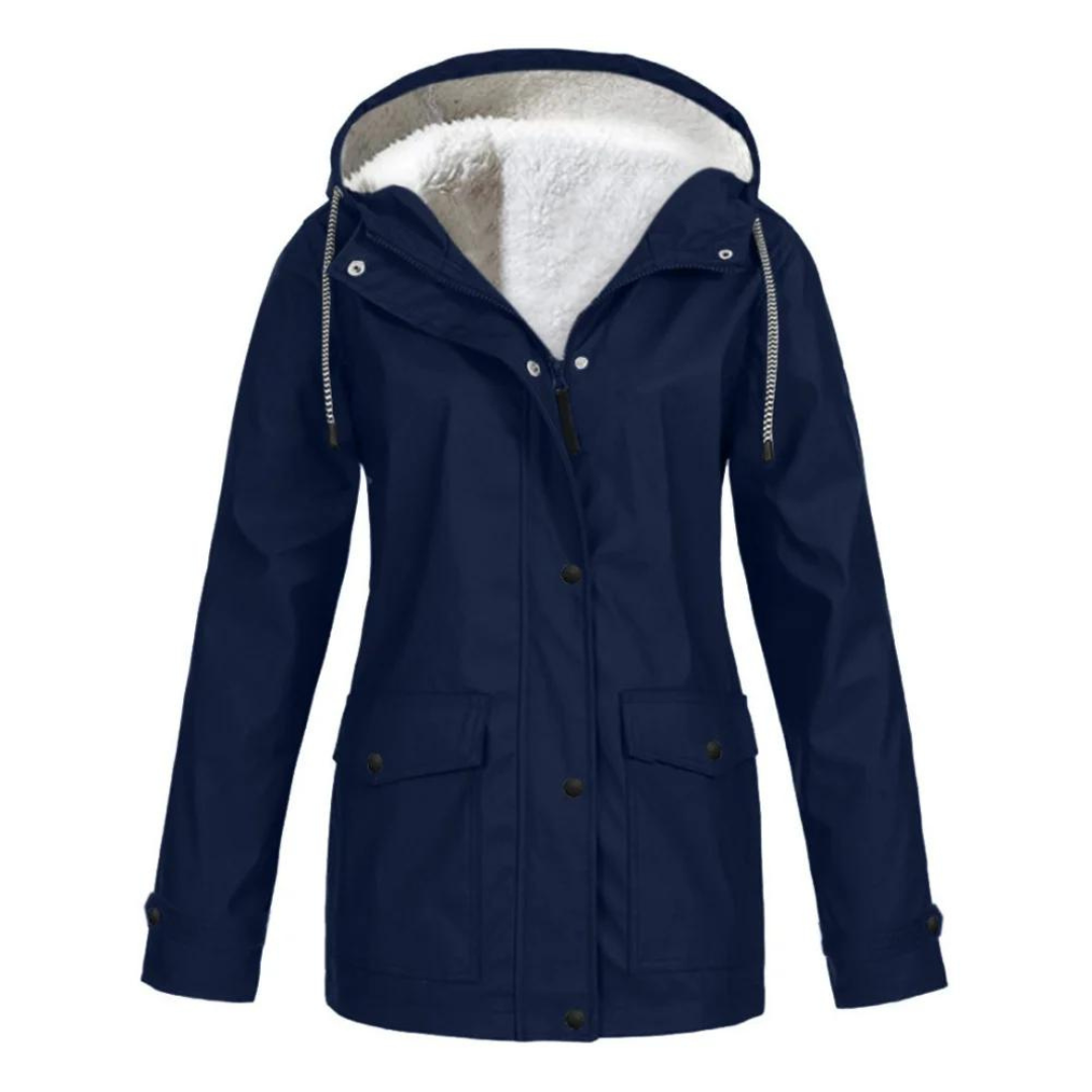 Windproof Rain Jacket – Women's Water Resistant Jacket with Adjustable Hood & Pockets