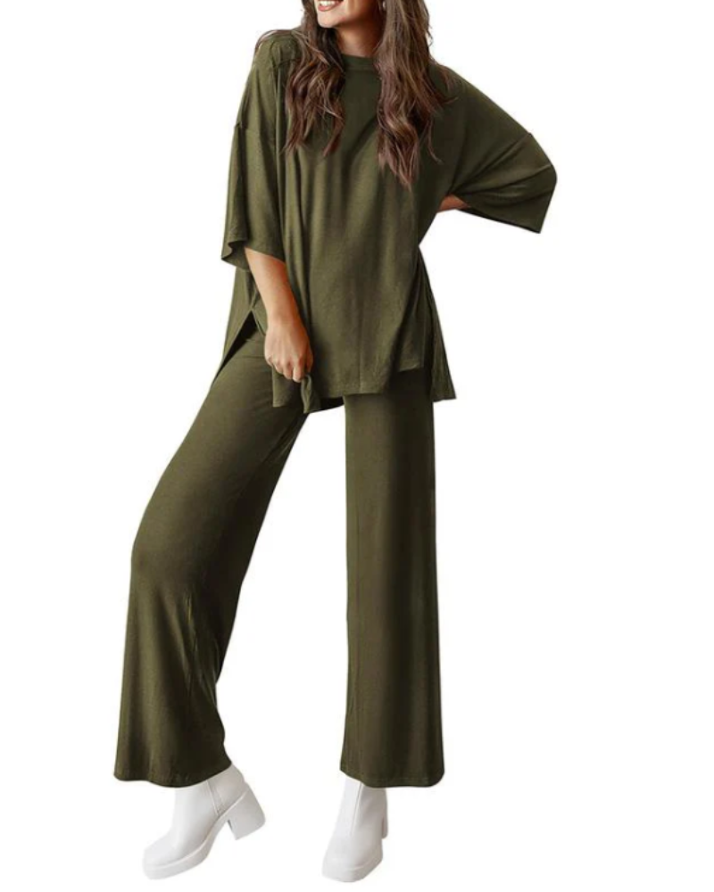 Modern Relax Set – Velianne Soft Breathable Fabric Casual Loungewear Outfit