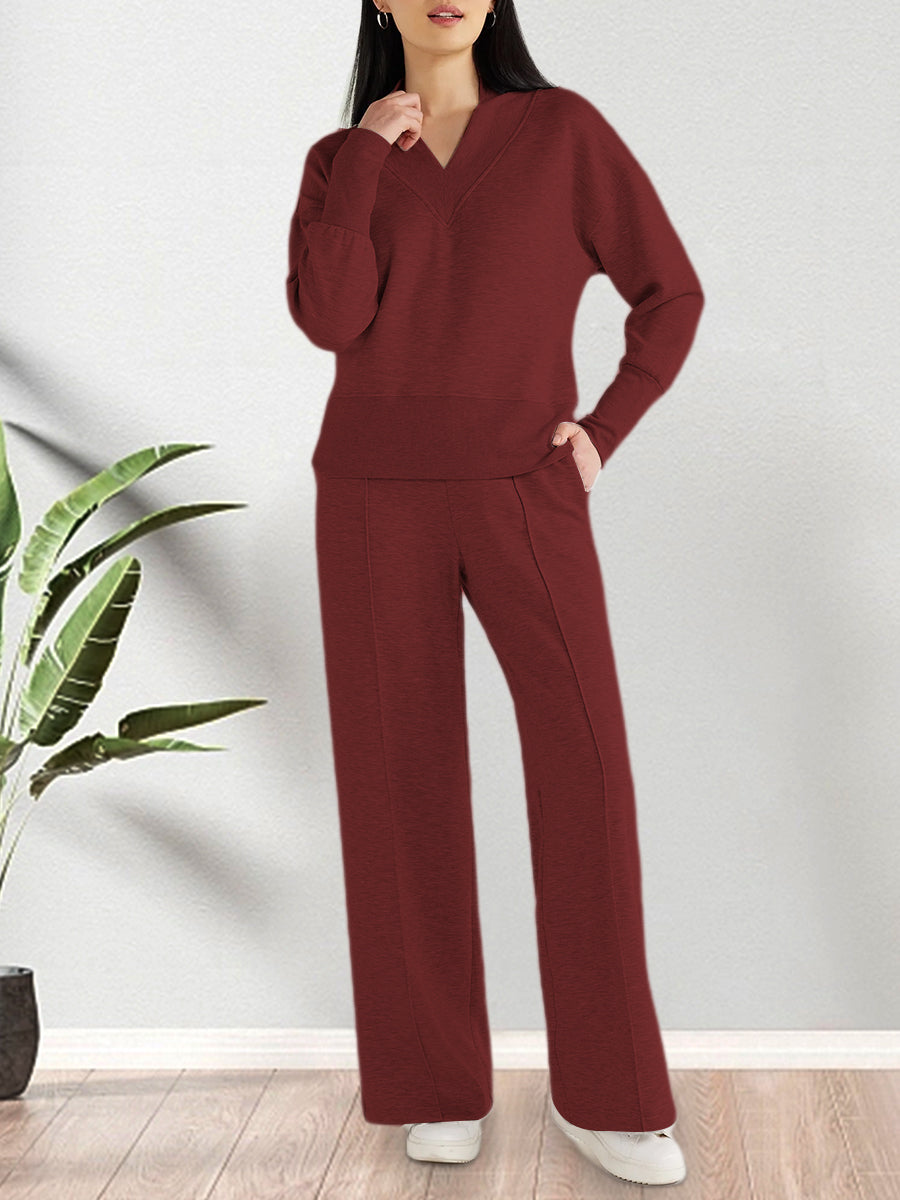 Modern Cozy Knit Set – Soft Knitted Fabric Two-Piece Loungewear Outfit