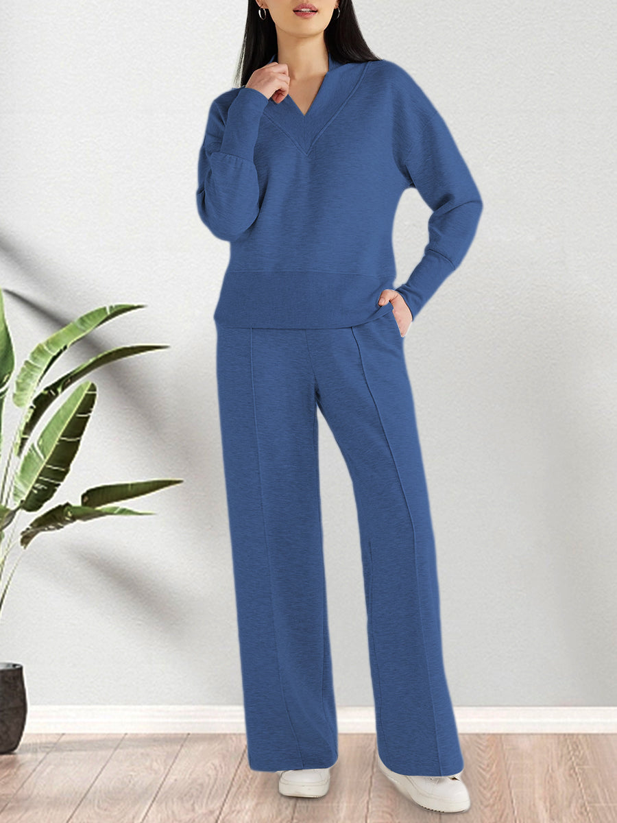 Modern Cozy Knit Set – Soft Knitted Fabric Two-Piece Loungewear Outfit