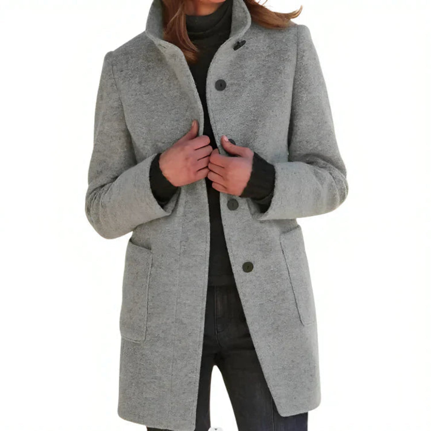 Modern Grace Coat – Tailored Women's Wool Blend Winter Outerwear | Elegant Warm Coat