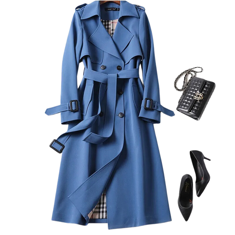 Women's Trench Coat - Long Waterproof Slim Fit Coat | Elegant Winter Outerwear