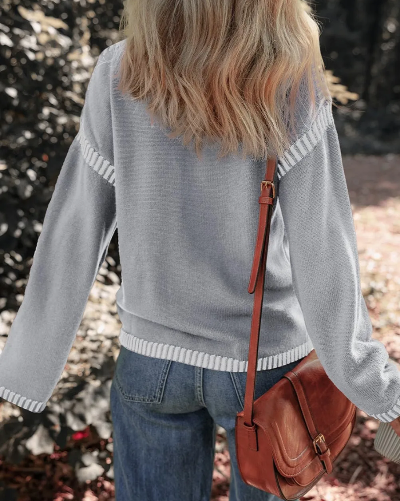 Stylish Sweater - Black Striped Casual Knitwear With Soft Cozy Fit