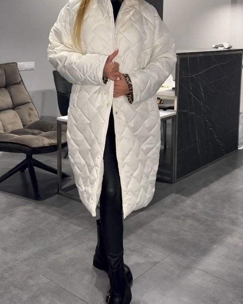 Casual Cotton Coat - Mid Length Lapel Collar Outerwear With Pockets