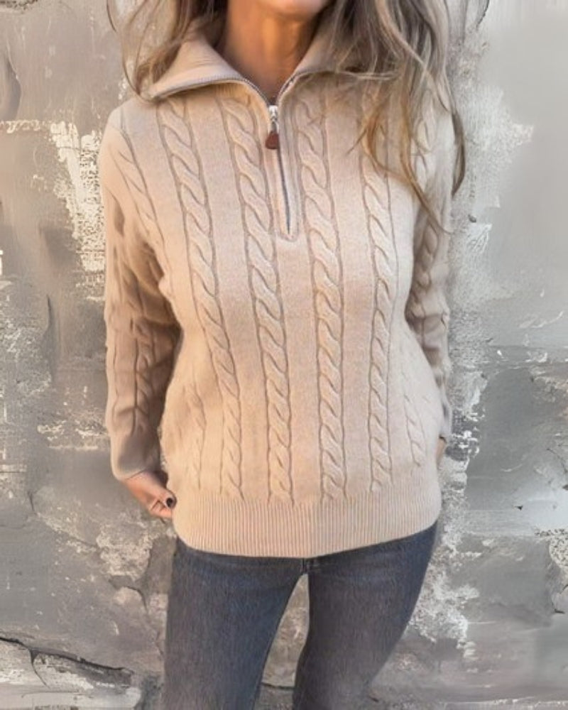 Premium Casual Sweater - Soft Winter Knitwear With Half Zip Pullover