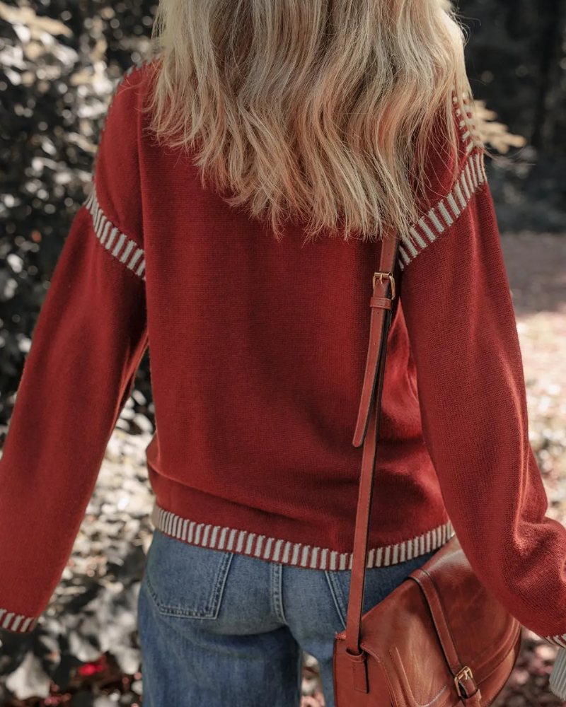 Stylish Sweater - Black Striped Casual Knitwear With Soft Cozy Fit