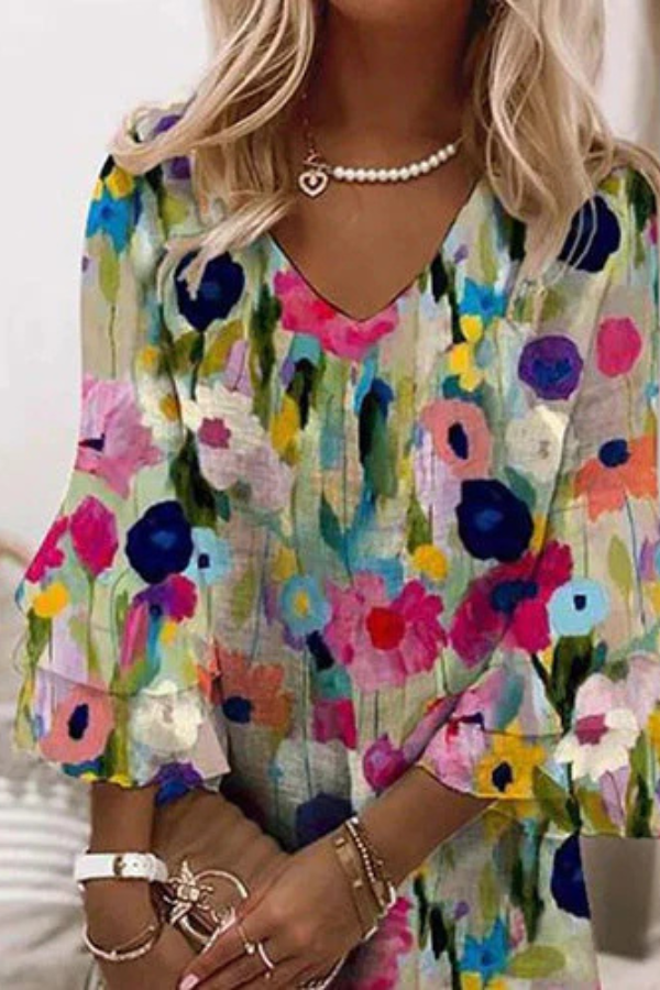 Timeless Bloom Dress – Elegant Floral Silhouette | Flattering Feminine Fit