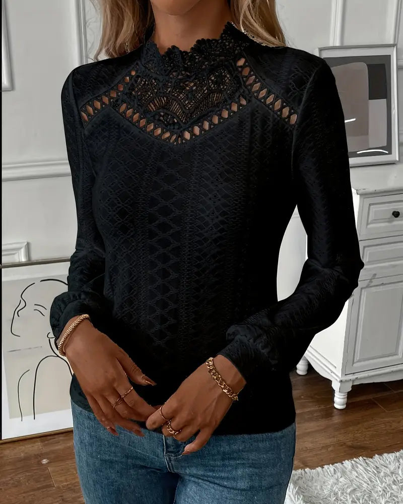 Lace Long Sleeve Top – Classic Lace Blouse With Feminine Design & Flattering Fit