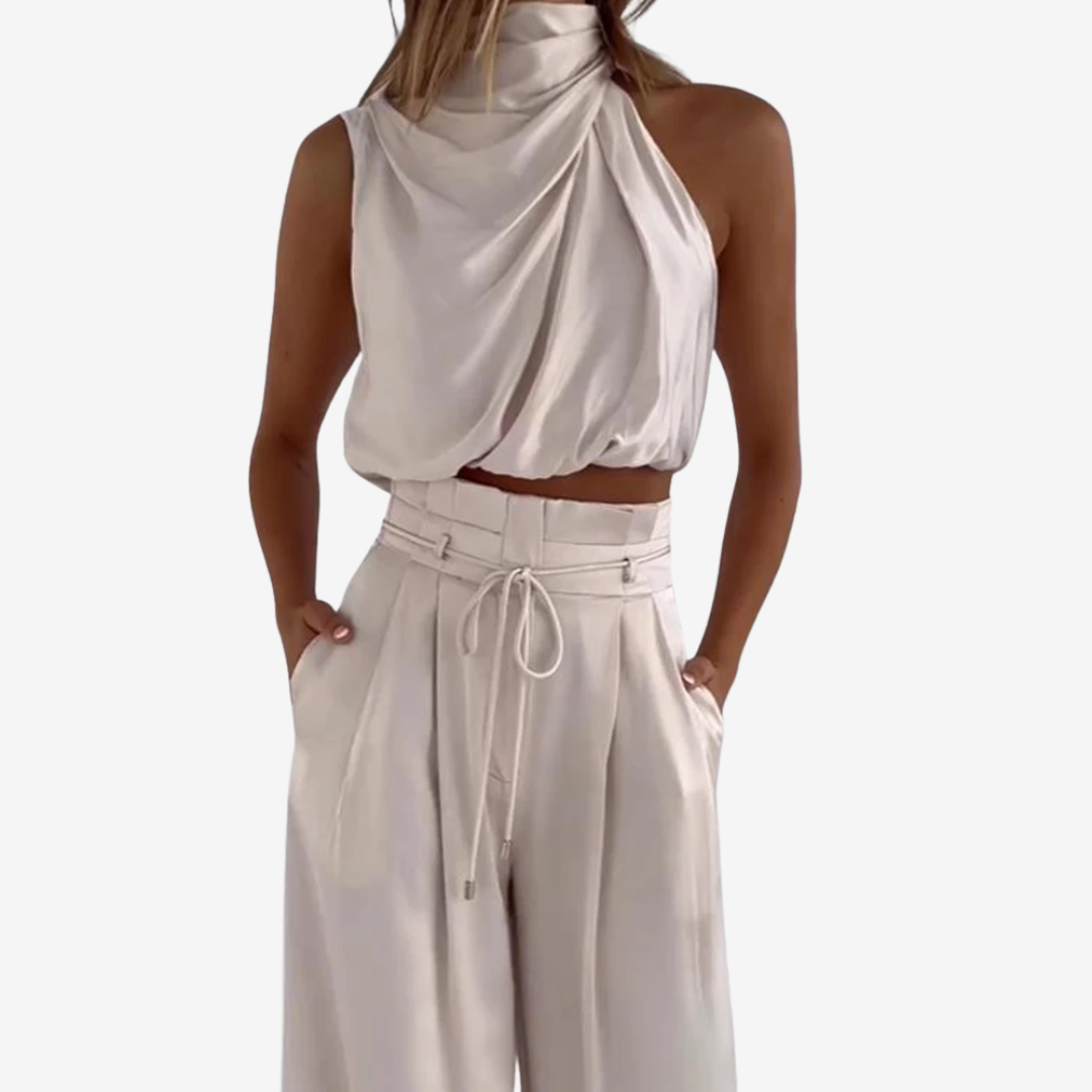 Summer Two-Piece Set – Lightweight Cotton Blend Set With Flattering Silhouette