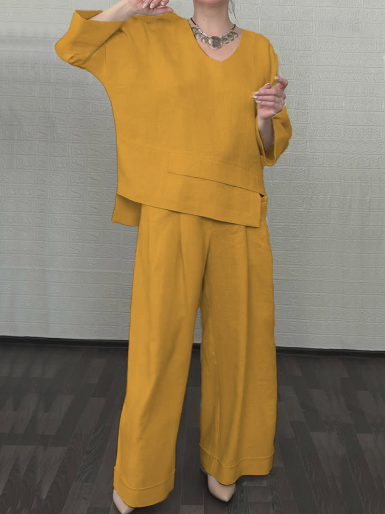 Casual Luxe Set – Women's Relaxed Two-Piece With Soft Touch Fabric Blend