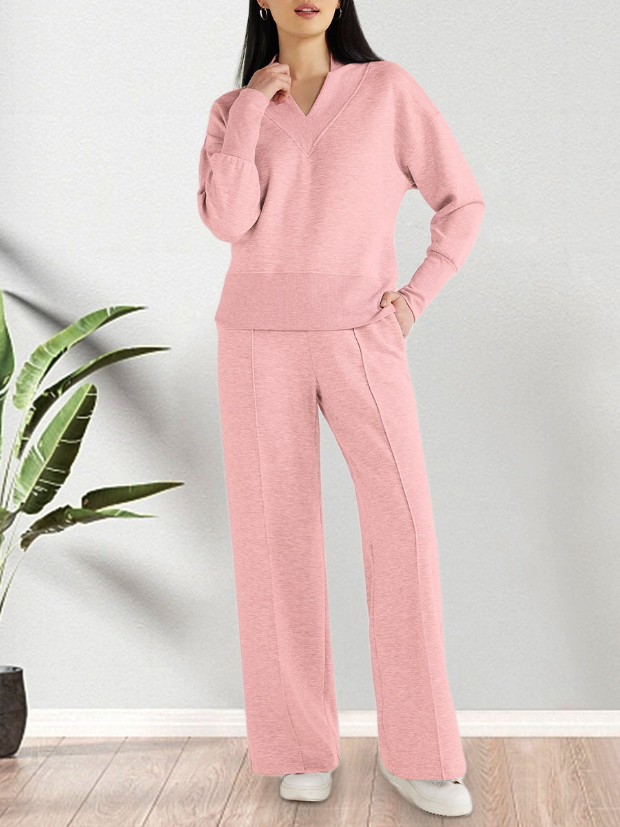 Modern Cozy Knit Set – Soft Knitted Fabric Two-Piece Loungewear Outfit