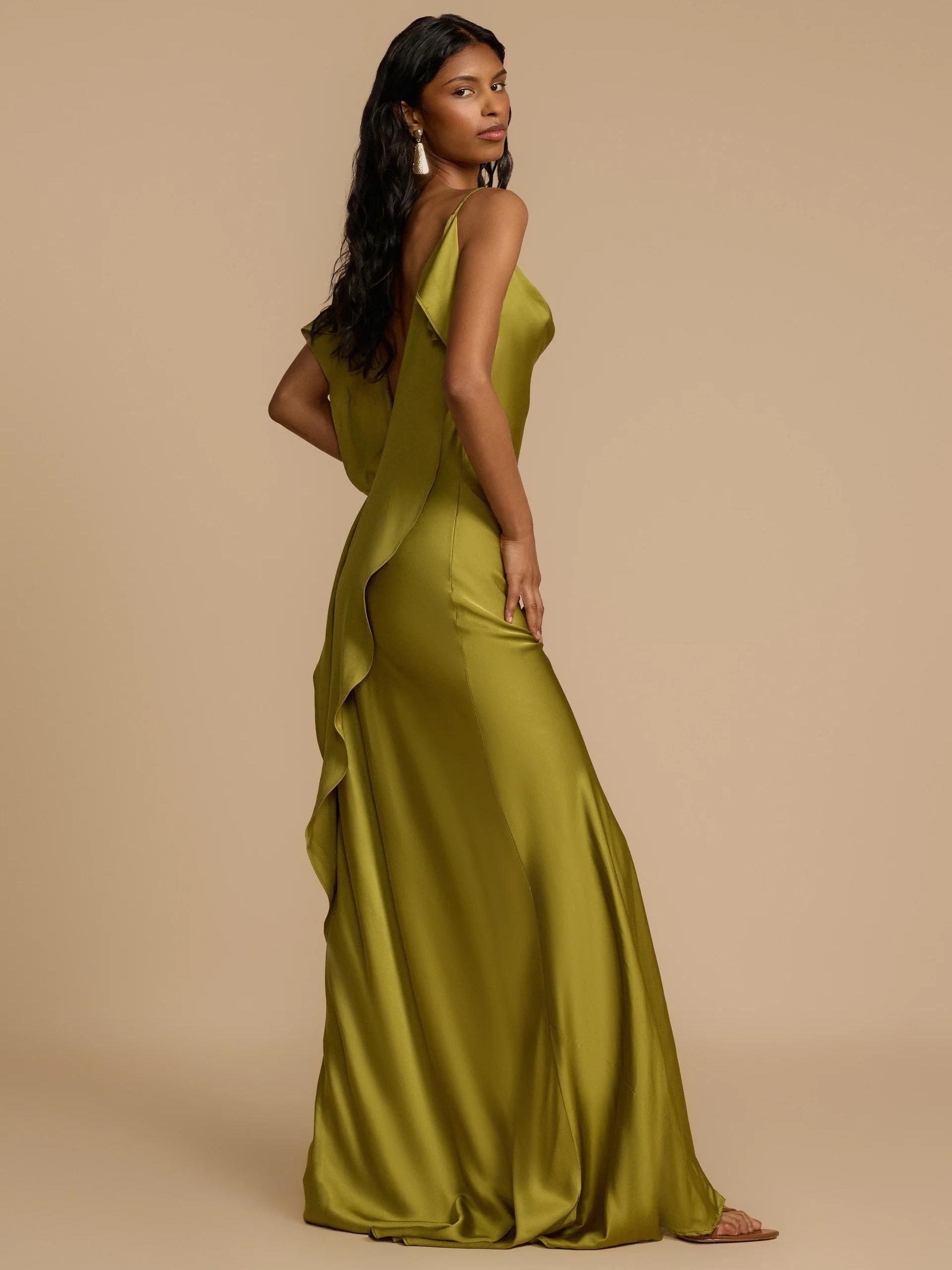 Satin Luxe Maxi Dress – Elegant Flowing Satin Dress for Formal Events