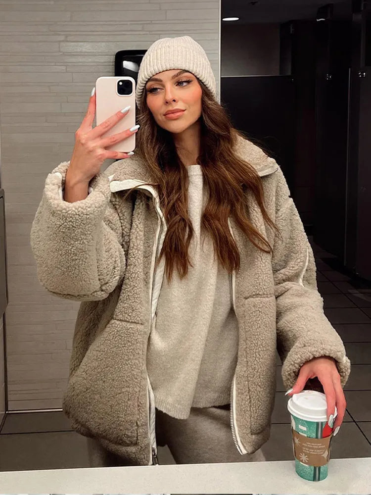 Teddy Fleece Jacket – Soft Faux Fur Coat | Cozy Zipper Winter Outerwear