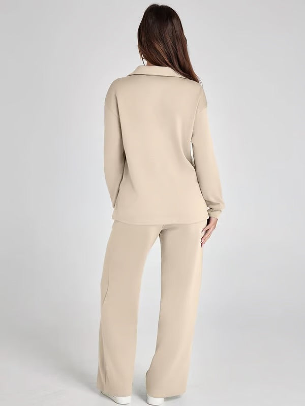 Elegant Lounge Duo - Women's Loungewear Set With Soft Fabric & Relaxed Fit