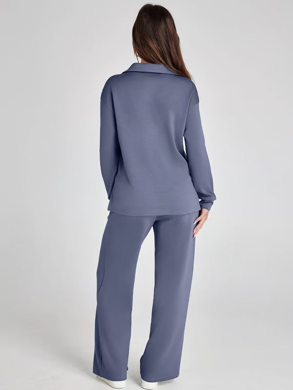 Elegant Lounge Duo - Women's Loungewear Set With Soft Fabric & Relaxed Fit