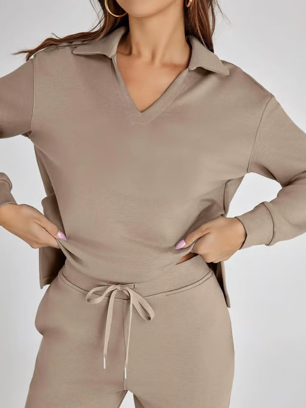 Elegant Lounge Duo - Women's Loungewear Set With Soft Fabric & Relaxed Fit