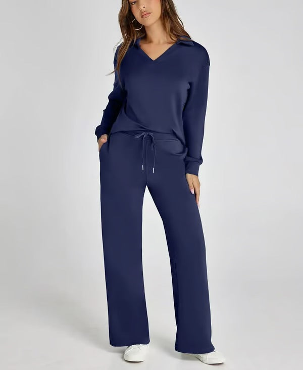 Elegant Lounge Duo - Women's Loungewear Set With Soft Fabric & Relaxed Fit