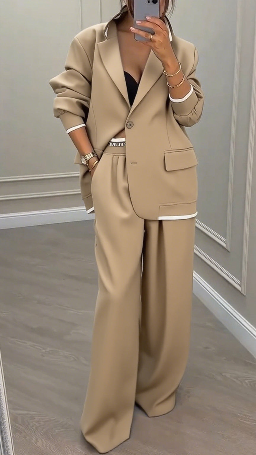 Collar Jacket Suit – Women's Tailored Pants Set | Power Dressing & Office Wear