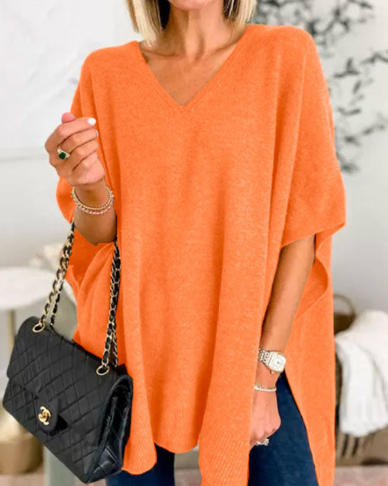 Timeless Knit Poncho – Cozy Layering Piece | Elegant Draped Women's Outerwear