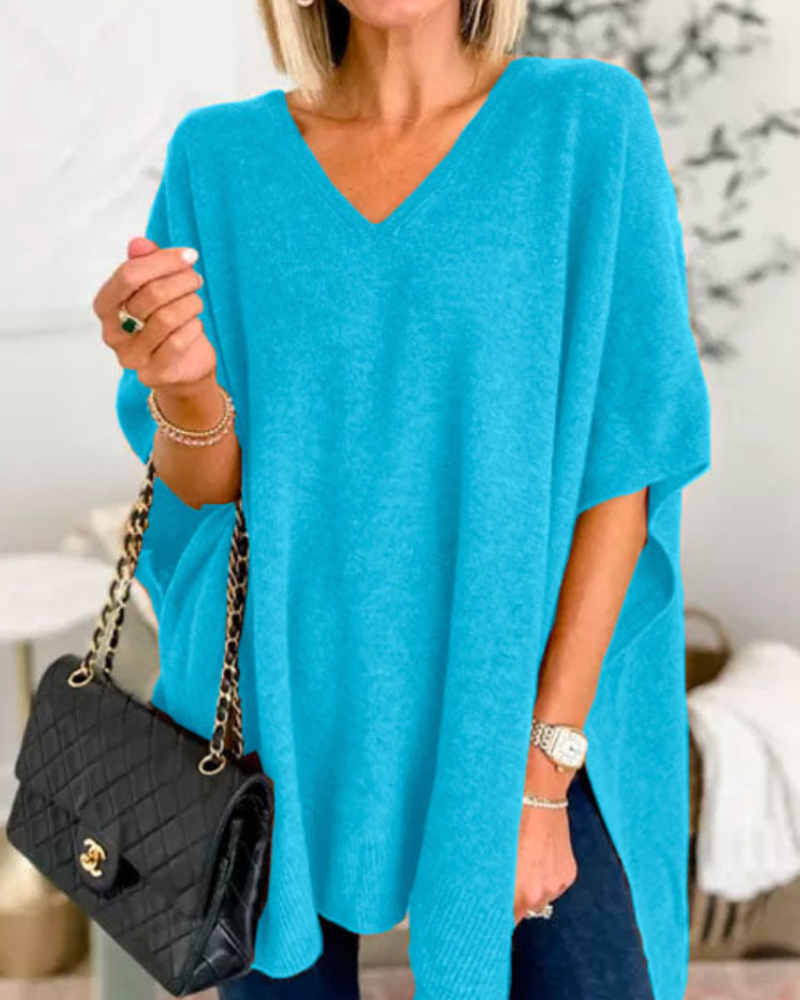 Timeless Knit Poncho – Cozy Layering Piece | Elegant Draped Women's Outerwear