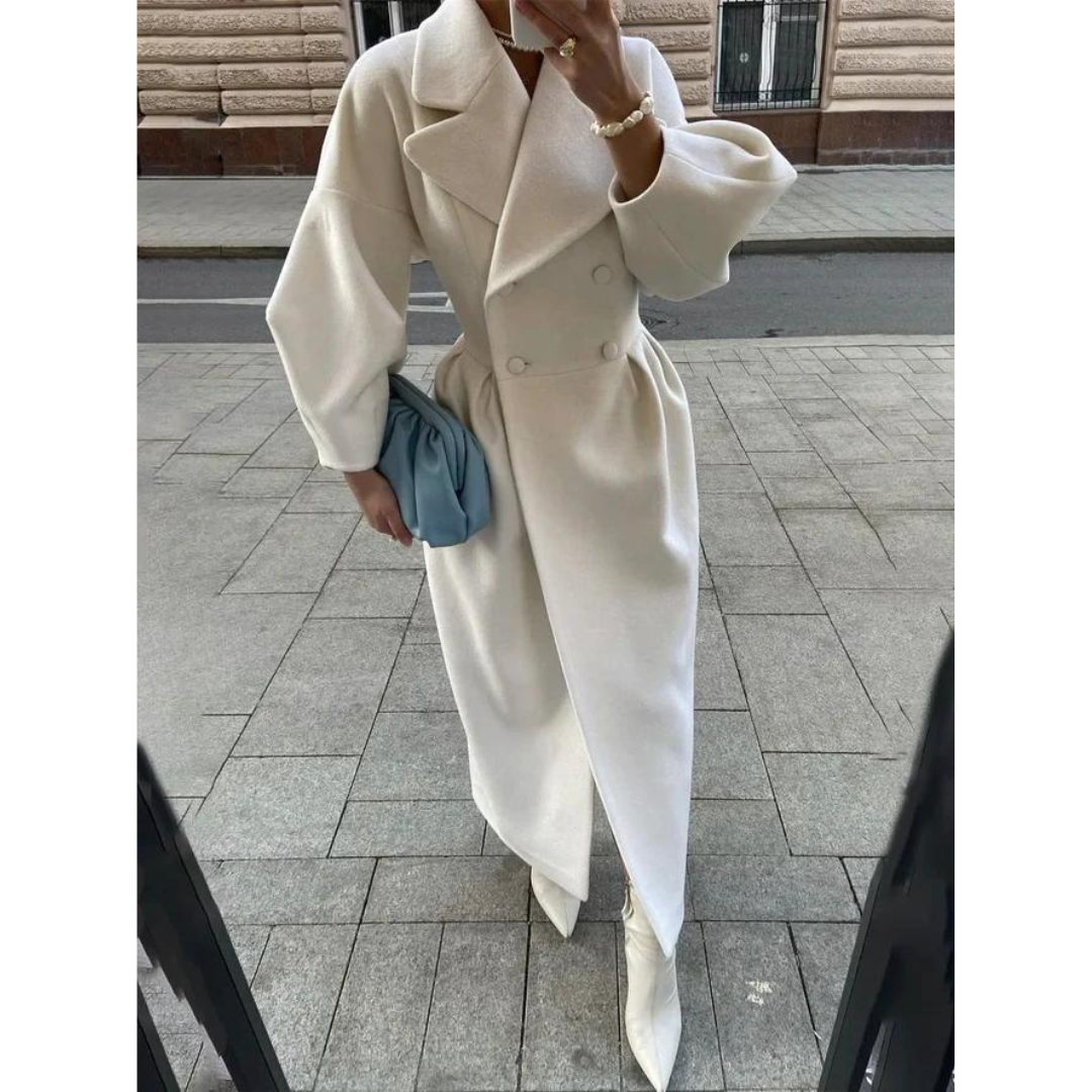 Women's Winter Coat - Long Trench Coat | Elegant Warm Winter Outerwear