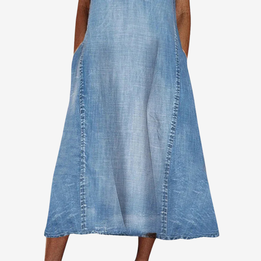 Midi Denim Skirt – Classic Tailored Fit With Front Slit | Premium Fabric
