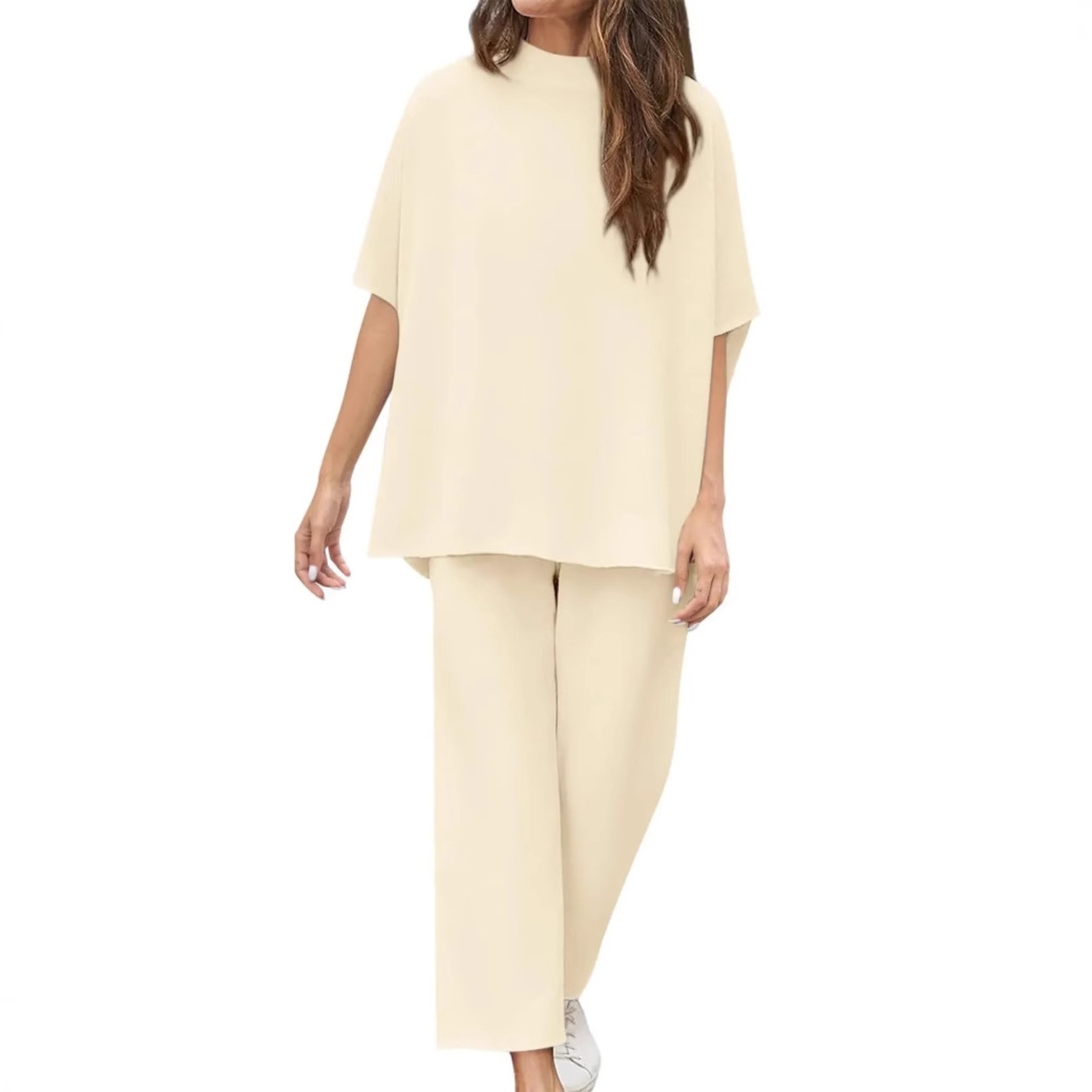 Batwing Sleeve Comfort Set - Relaxed Loungewear With Versatile Lounge Wear Style