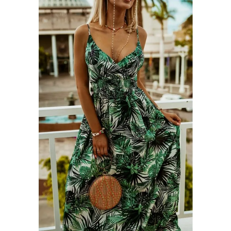 Elegant Maxi Dress – Floral V Neck Maxi Gown for Formal Events