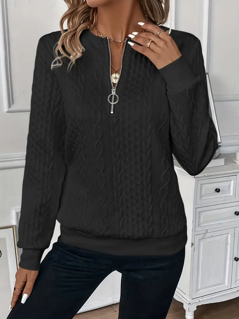 Zip-Up Sweater – Elegant Lightweight Sweater With Soft Fabric For Cozy Layering