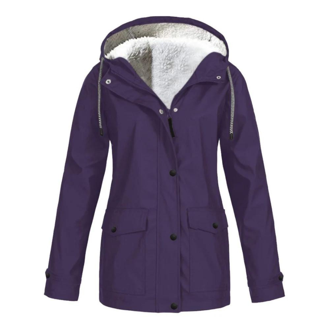 Windproof Rain Jacket – Women's Water Resistant Jacket with Adjustable Hood & Pockets