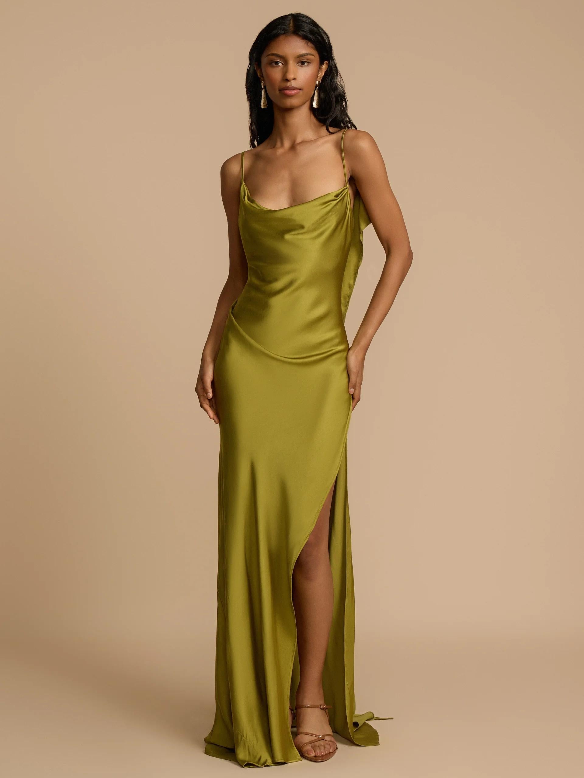 Satin Luxe Maxi Dress – Elegant Flowing Satin Dress for Formal Events