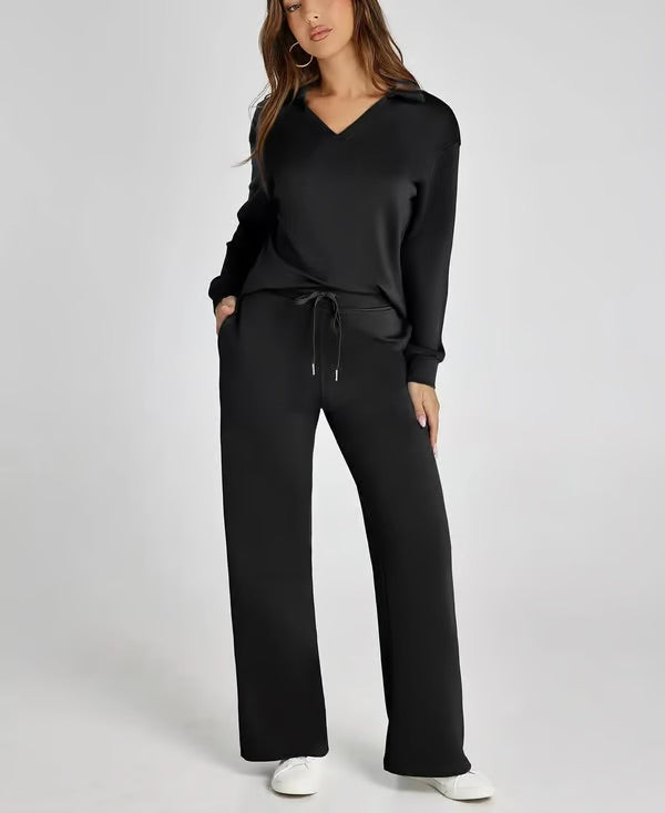 Elegant Lounge Duo - Women's Loungewear Set With Soft Fabric & Relaxed Fit