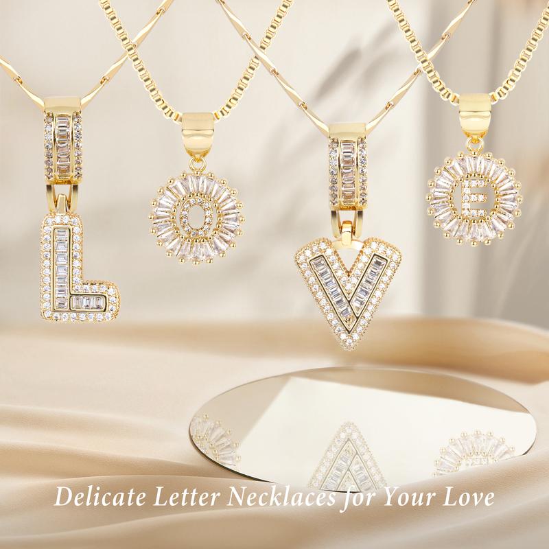 Initial Letter Necklace - Elegant 2-Pack Pendant Necklaces for Stylish Layering