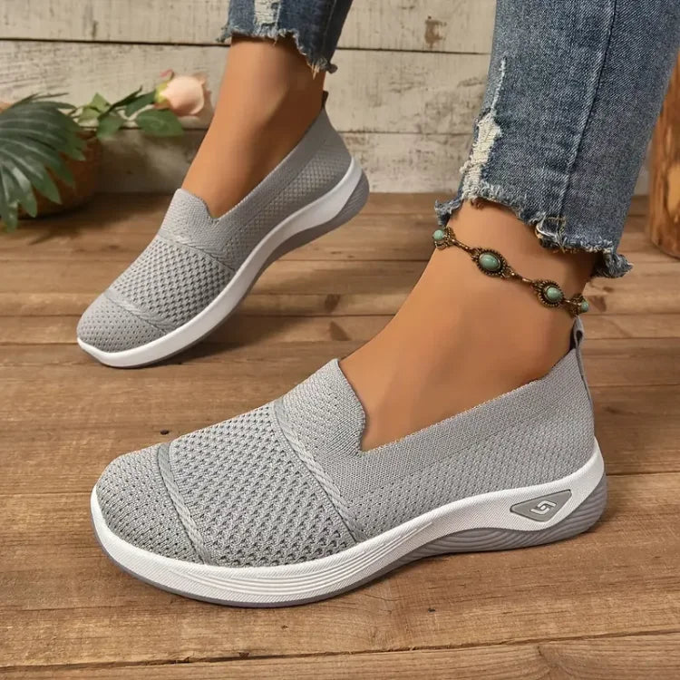 Orthopedic Slip-On Sneakers – Supportive Comfort Lightweight Walking Shoes for Women