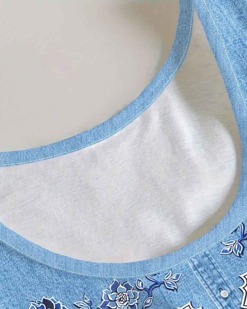 Sleeveless Denim Dress – Classic A-Line Casual Chic Dress in Premium Fabric