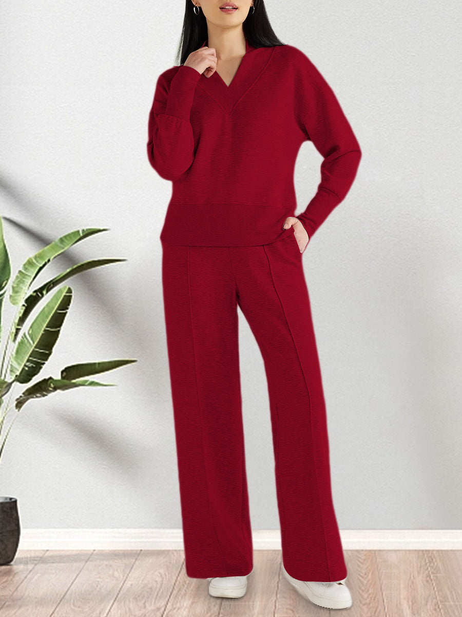Modern Cozy Knit Set – Soft Knitted Fabric Two-Piece Loungewear Outfit