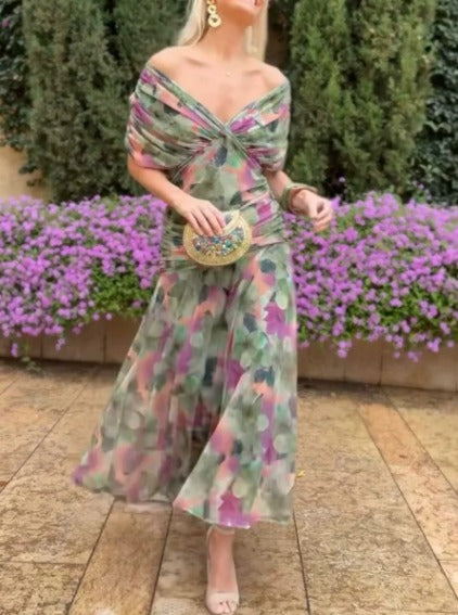 Luxe V-Neck Dress – Elegant Flowing Silhouette | Lightweight Breathable Fabric