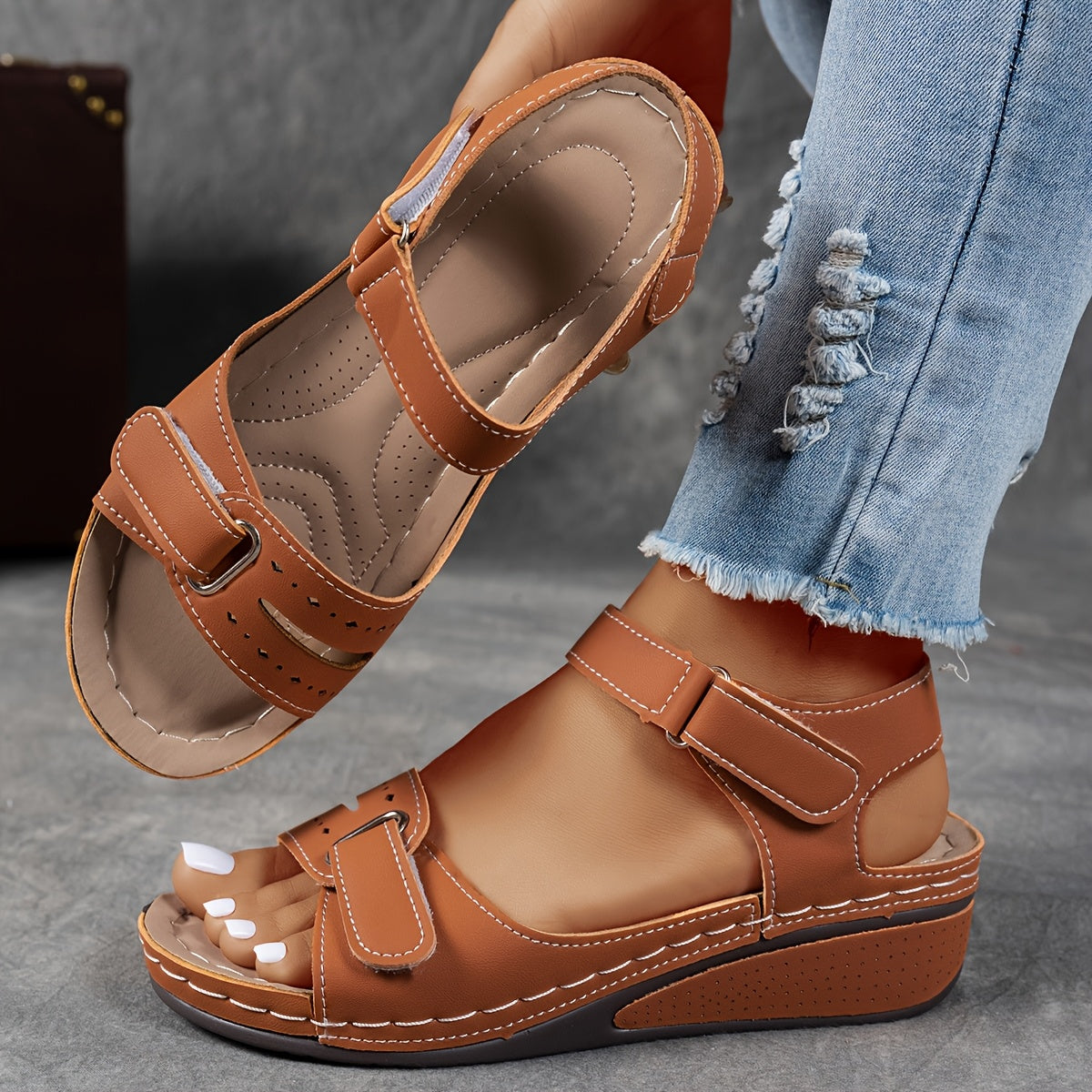 Orthopedic Comfort Sandals | Women's Adjustable Strap Cushioned Sole Footwear