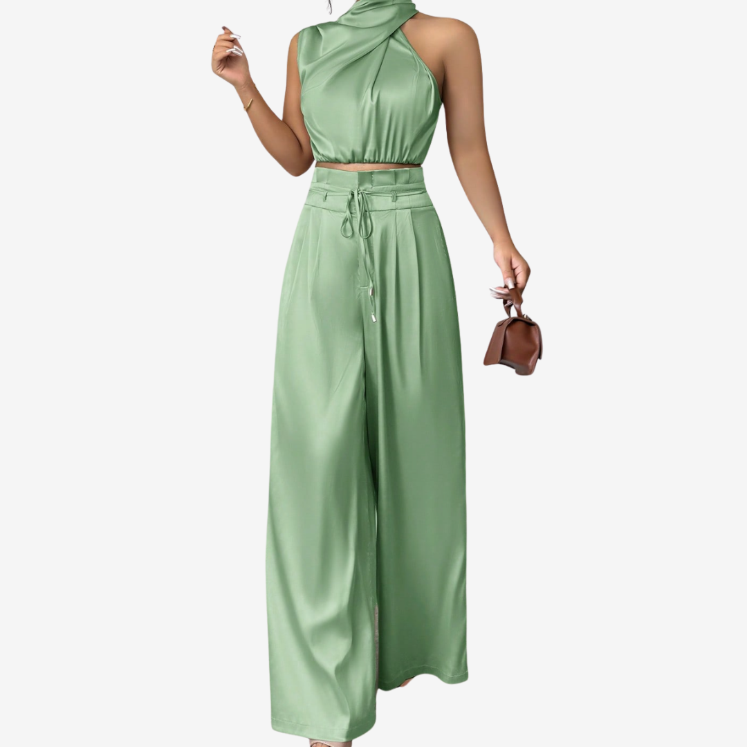 Summer Two-Piece Set – Lightweight Cotton Blend Set With Flattering Silhouette