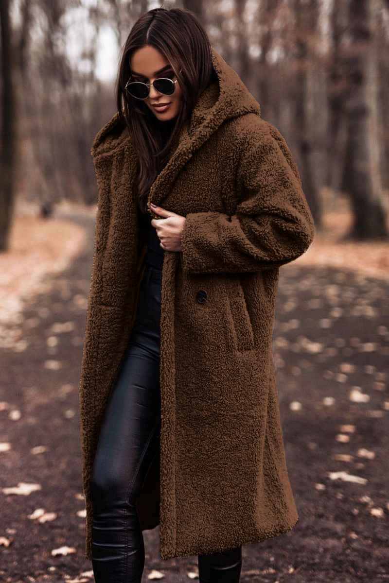 Classic Winter Coat – Wool Blend, Knee Length With Hood & Tailored Fit