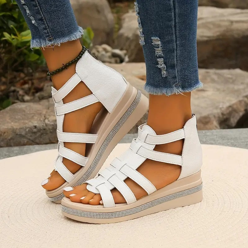 Elegant Wedge Sandals – Comfortable Women's Summer Shoes with Padded Insole