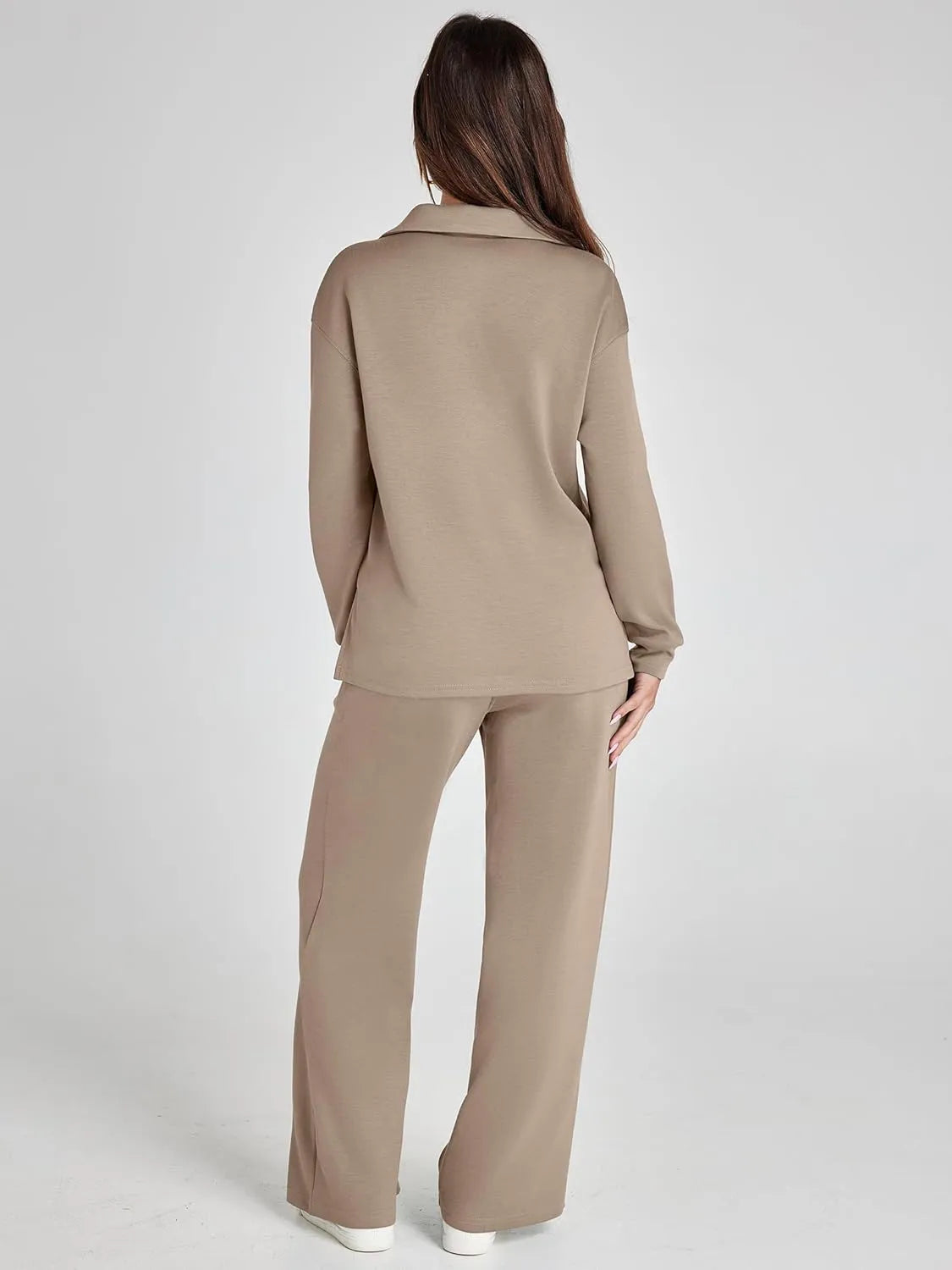 Cozy Minimalist Two-Piece Set – Soft Breathable Fabric With Wide-Leg Pants