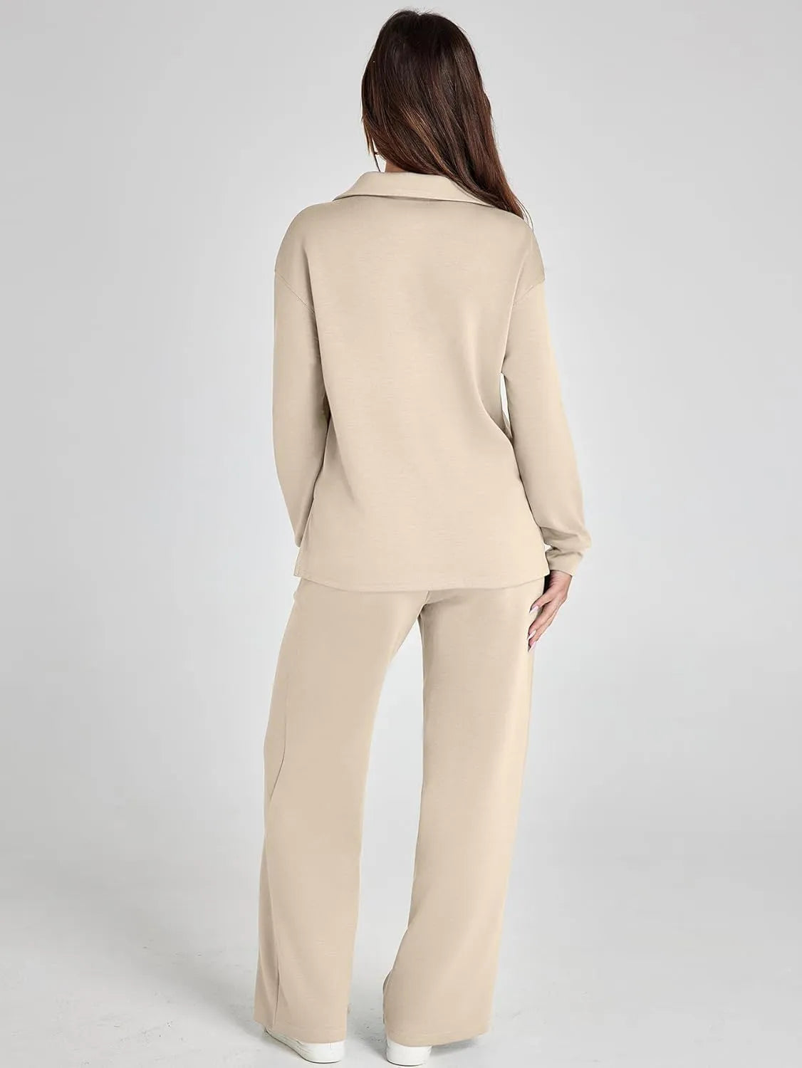 Cozy Minimalist Two-Piece Set – Soft Breathable Fabric With Wide-Leg Pants